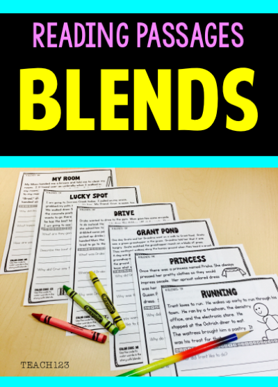 Teaching BLENDS: Anchor Chart, Small Group Activities, Word Work