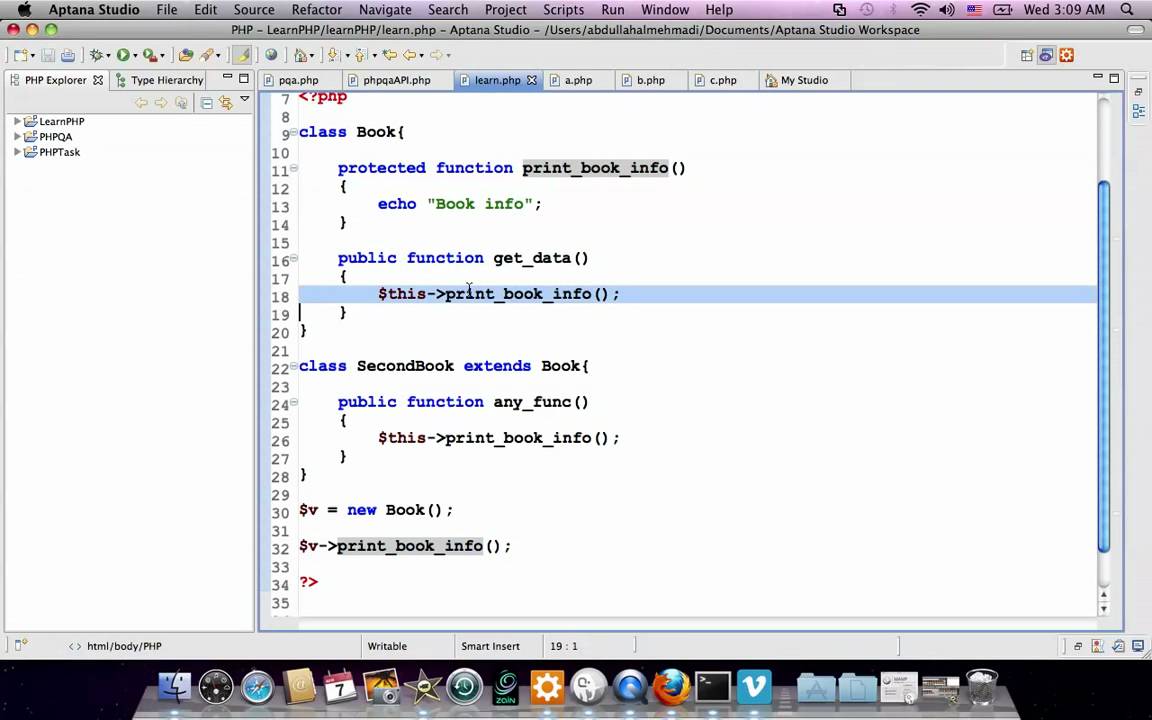 كورس برمجة PHP 101 الحلقة 78 شرح مثال على إستخدام جملة protected مع