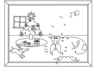 Page 3 - Connect the dots Santa - for Christmas Activity Coloring Book by Robert Aaron Wiley for Microsoft