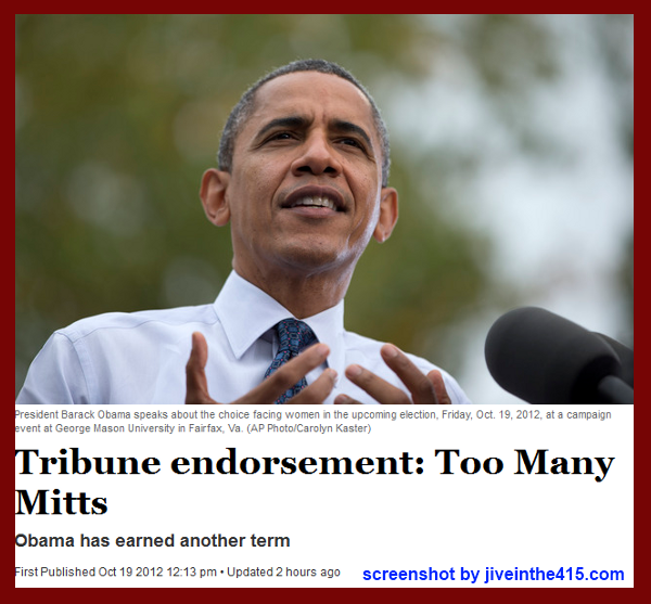 Utah newspaper the Salt Lake Tribune endorses President Obama