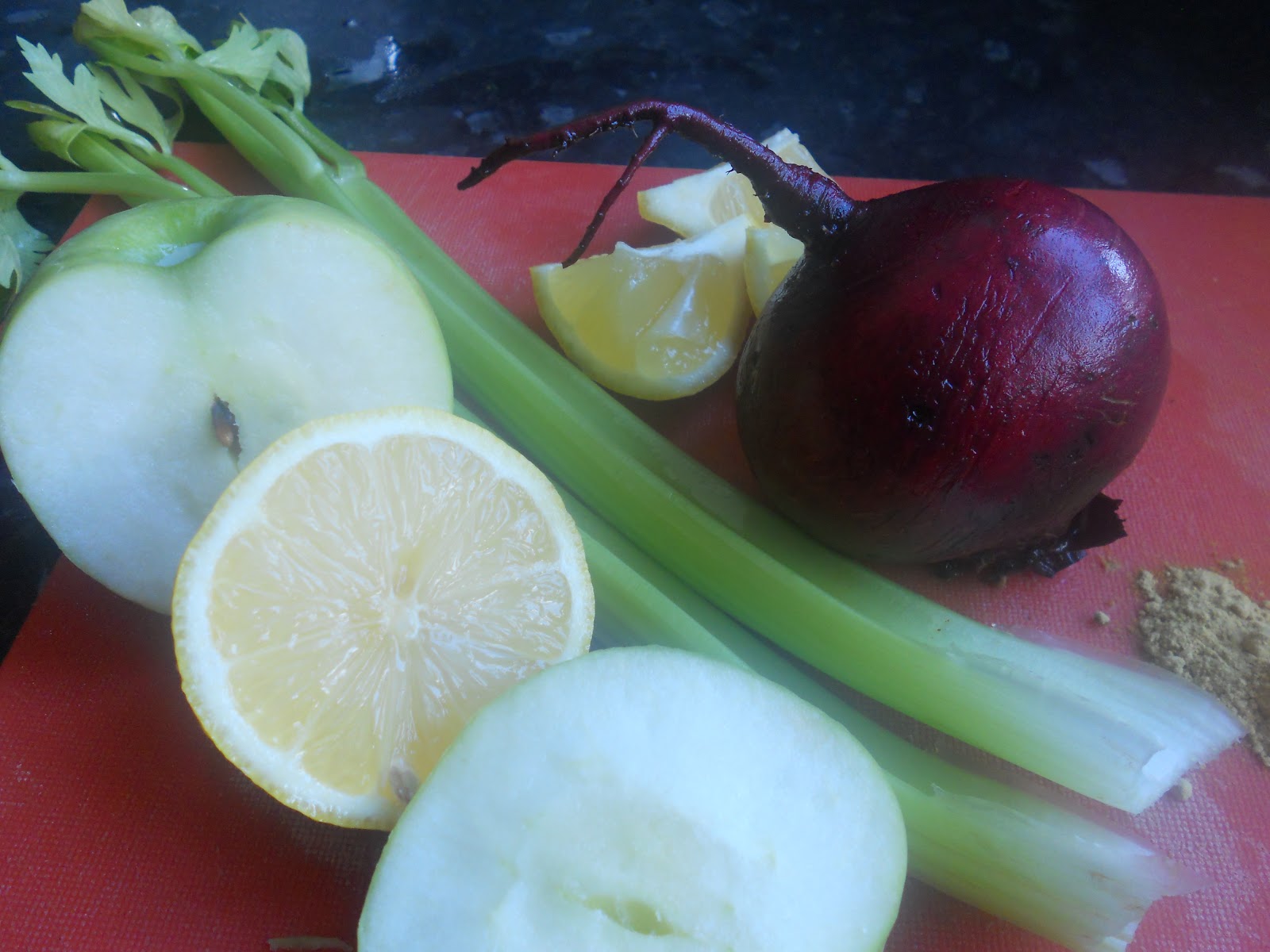 Beetroot, celery, apple and ginger juice