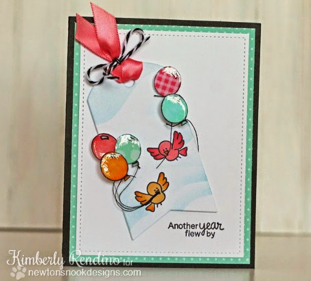 Bird Birthday Card by Kimberly Rendino |  Newton's Birthday Flutter Stamp set by Newton's Nook Designs