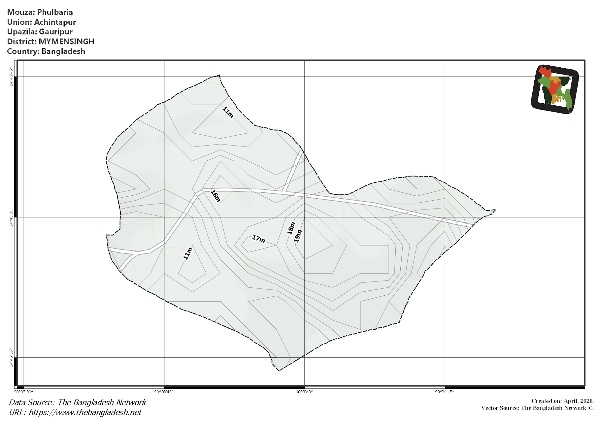 Map of Phulbaria Mouza of Gauripur Upazila, MYMENSINGH Map of Phulbaria Mouza of Gauripur Upazila, MYMENSINGH, Bangladesh.
