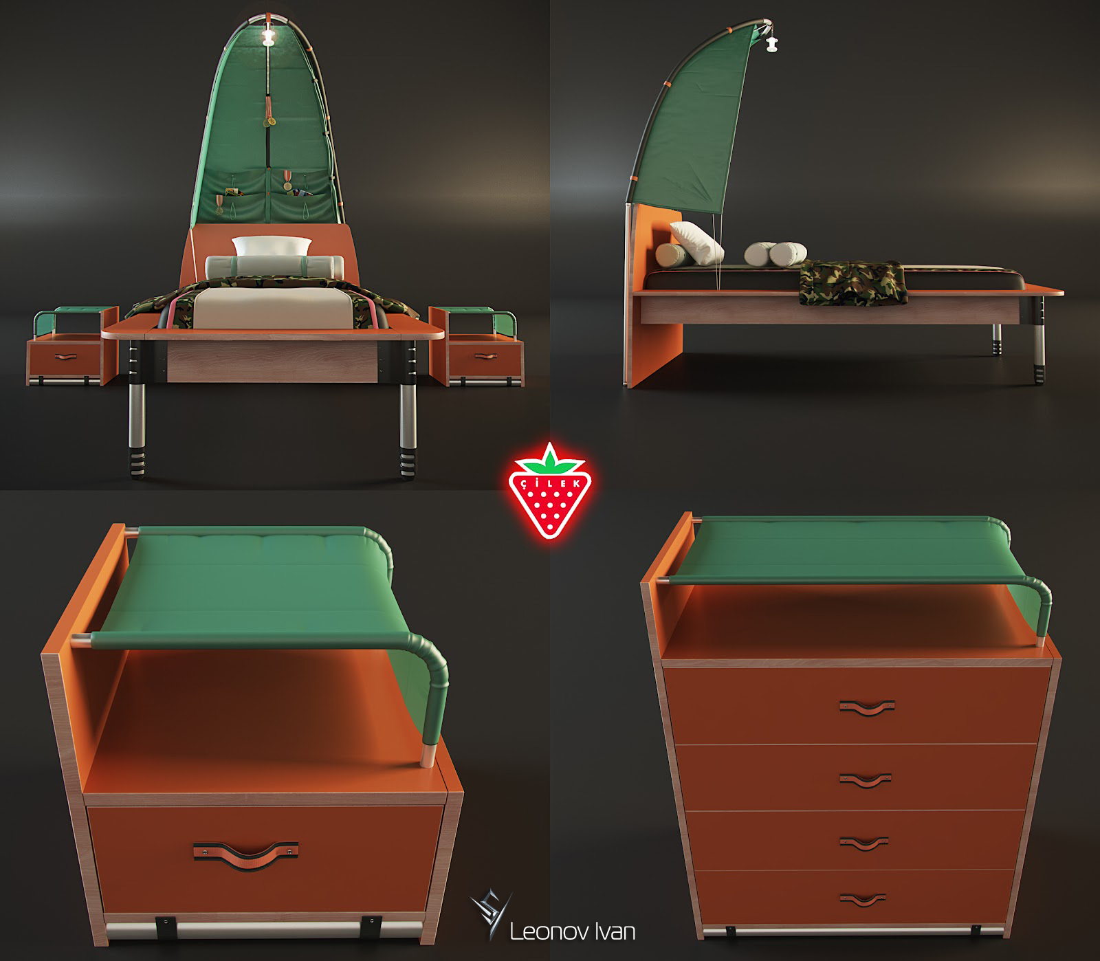 судно окошко тумбочка кровать