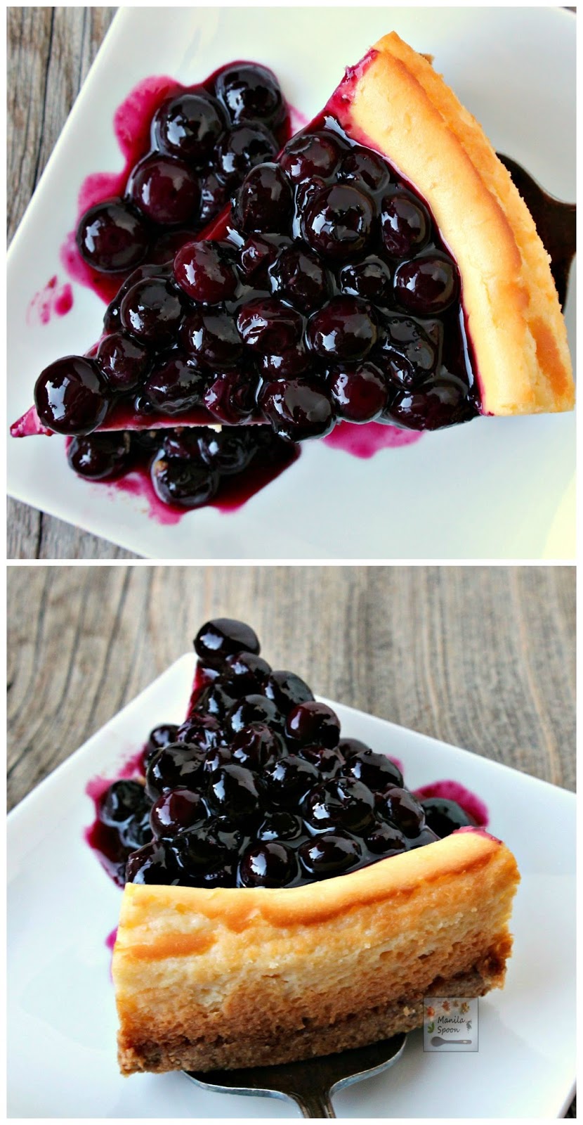 Delicious and creamy blueberry cheesecake with a luscious sweet-tangy sauce that brings this dessert over the top. Fresh or frozen blueberries can be used so it's an all-season dessert.
