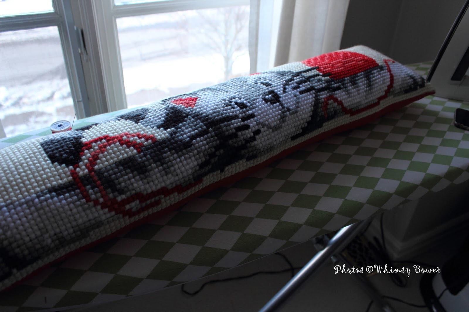 Whimsy Bower Cushioned, or how to turn a needlepoint into a pillow in a few easy steps