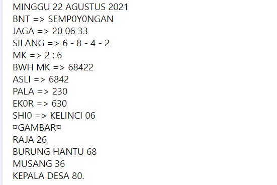 Syair Sgp 22 Agustus 2021 Kode Syair Sgp Syair Hk Syair Sydney 2021 Syair Sgp 22 Agustus 2021 Kode Syair Sgp Syair Hk Syair Sydney 2021