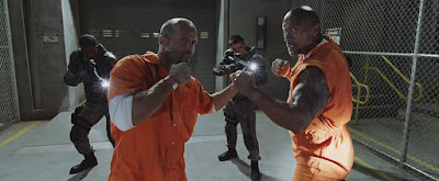 Dwayne Johnson and Jason Statham in The Fate of the Furious