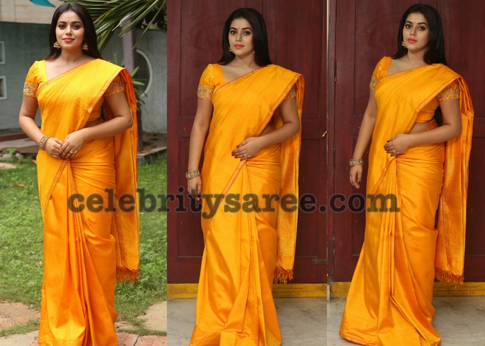 Poorna Yellow Silk Saree Saree Blouse Patterns