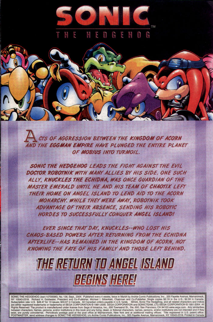 Read online Sonic The Hedgehog comic -  Issue #138 - 2