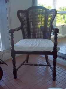 Sugar and Spackle: How to Upholster Over a Cane Back Chair