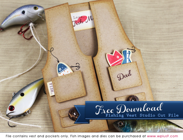 Download Stamp Away With Me: Free Download: Fishing Vest Cut File