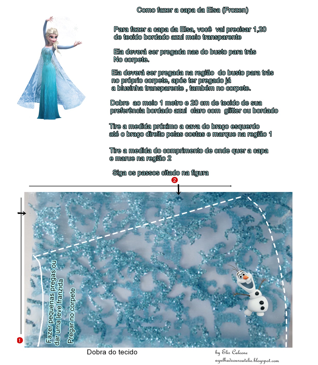 capa elsa frozen passo a passo