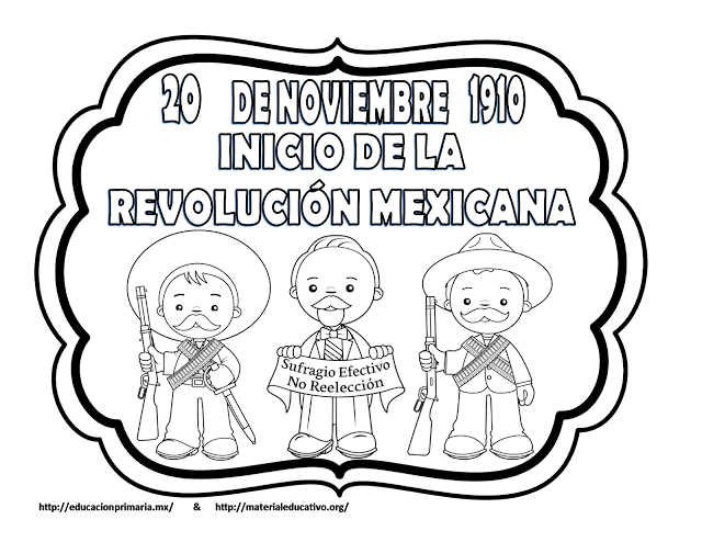 Dibujos para colorear Revolución Mexicana