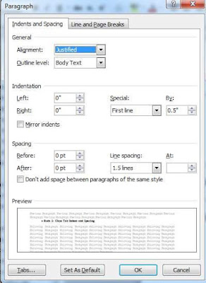 tinhoccoban.net - Hộp hội thoại Indent and Spacing