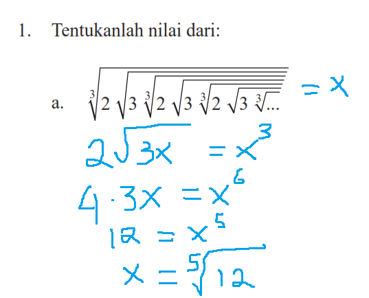 Soal Tantangan MTK kelas 10 Kurikulum 2013 Benruk Akar dan Pangkat