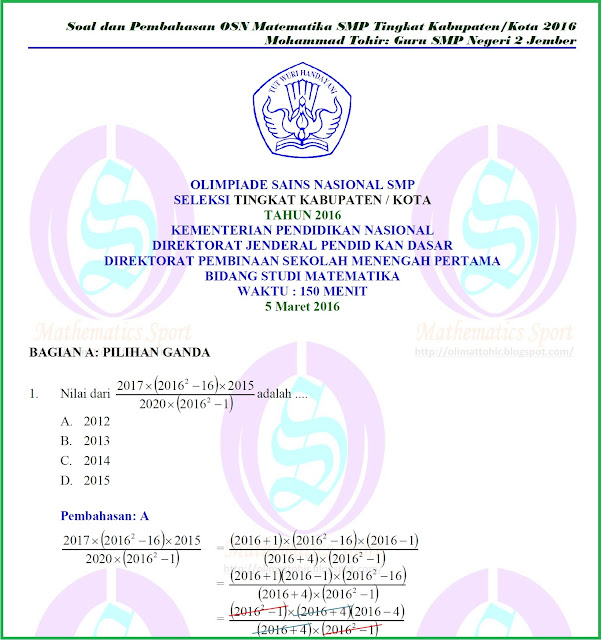 Contoh Soal Olimpiade Matematika Smp Kelas 8 Dan Pembahasannya Dapatkan Contoh Contoh Soal Olimpiade Matematika Smp Kelas 8 Dan Pembahasannya Dapatkan Contoh