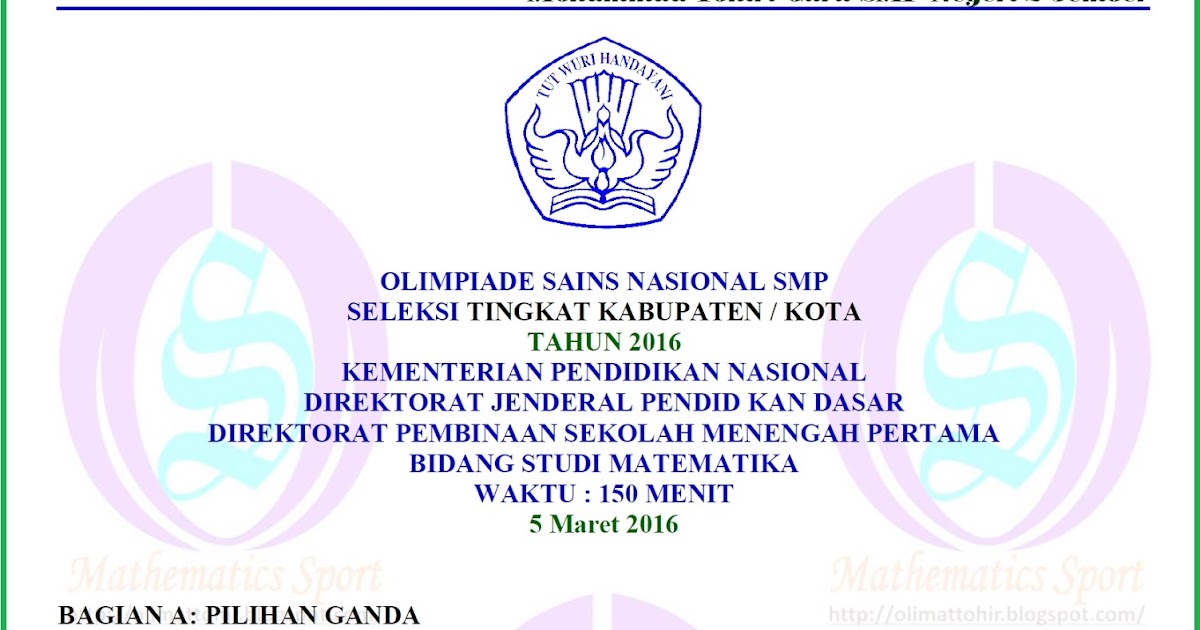 Download Soal Osn Matematika Smp 2018 Dan Pembahasannya Download Soal Osn Matematika Smp 2018 Dan Pembahasannya