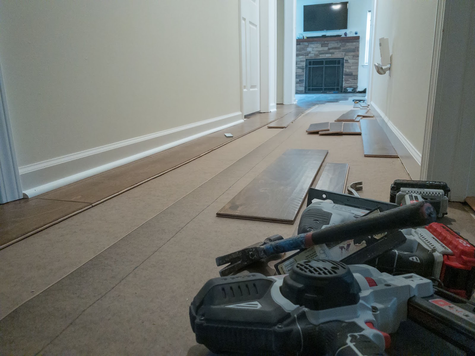 Bubba's Garage New Floor by Cook's Carpet and Flooring