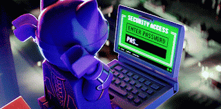 Lego Catwoman Logging onto Her Laptop