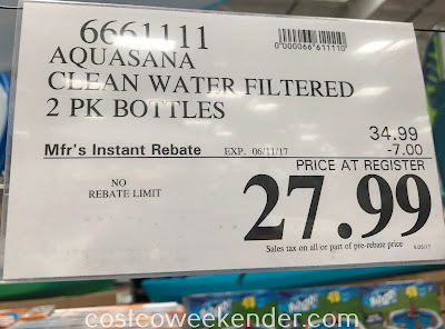 Deal for a 2 pack of Aquasana Clean Water Bottle Filter Bottles at Costco