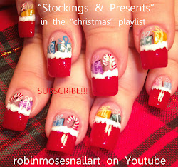 nails nail christmas cute robin moses stocking presents designs xmas snowman santa candy present stockings december tips stuffed tutorials sock