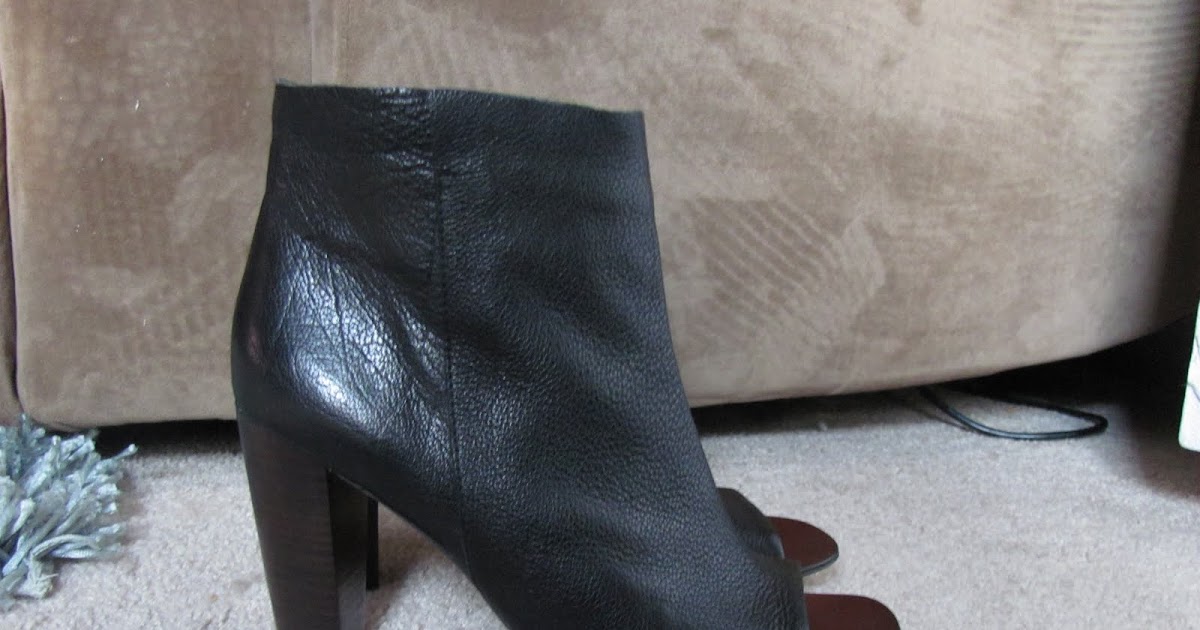 Myebayshtuff Dolce Vita Black Pebbled Leather Peep Toe Ankle Boots W