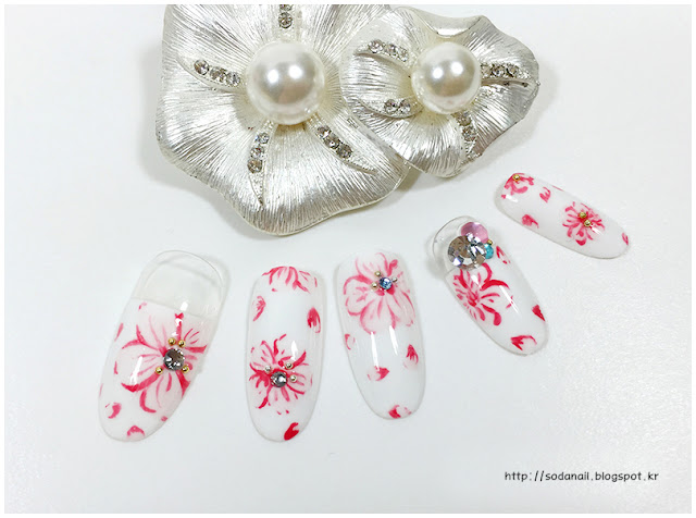 cherry blossom nail art design