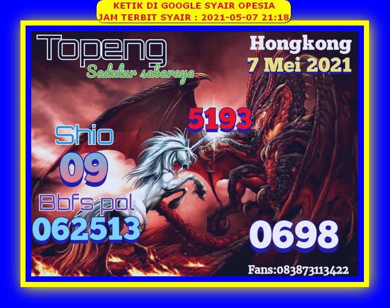 Kode Syair Hongkong Jumat 7 Mei 2021 Kumpulan Syair Toto