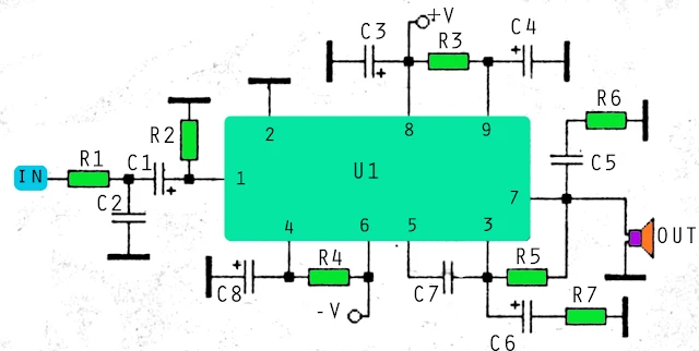 70W STK amplifier circuit