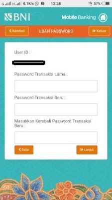 Cara Merubah Password Transaksi BNI Mobile Banking