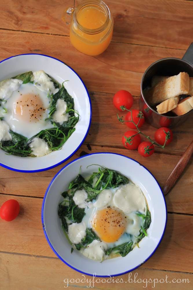 GoodyFoodies Recipe Baked Egg Florentine (Gordon Ramsay)