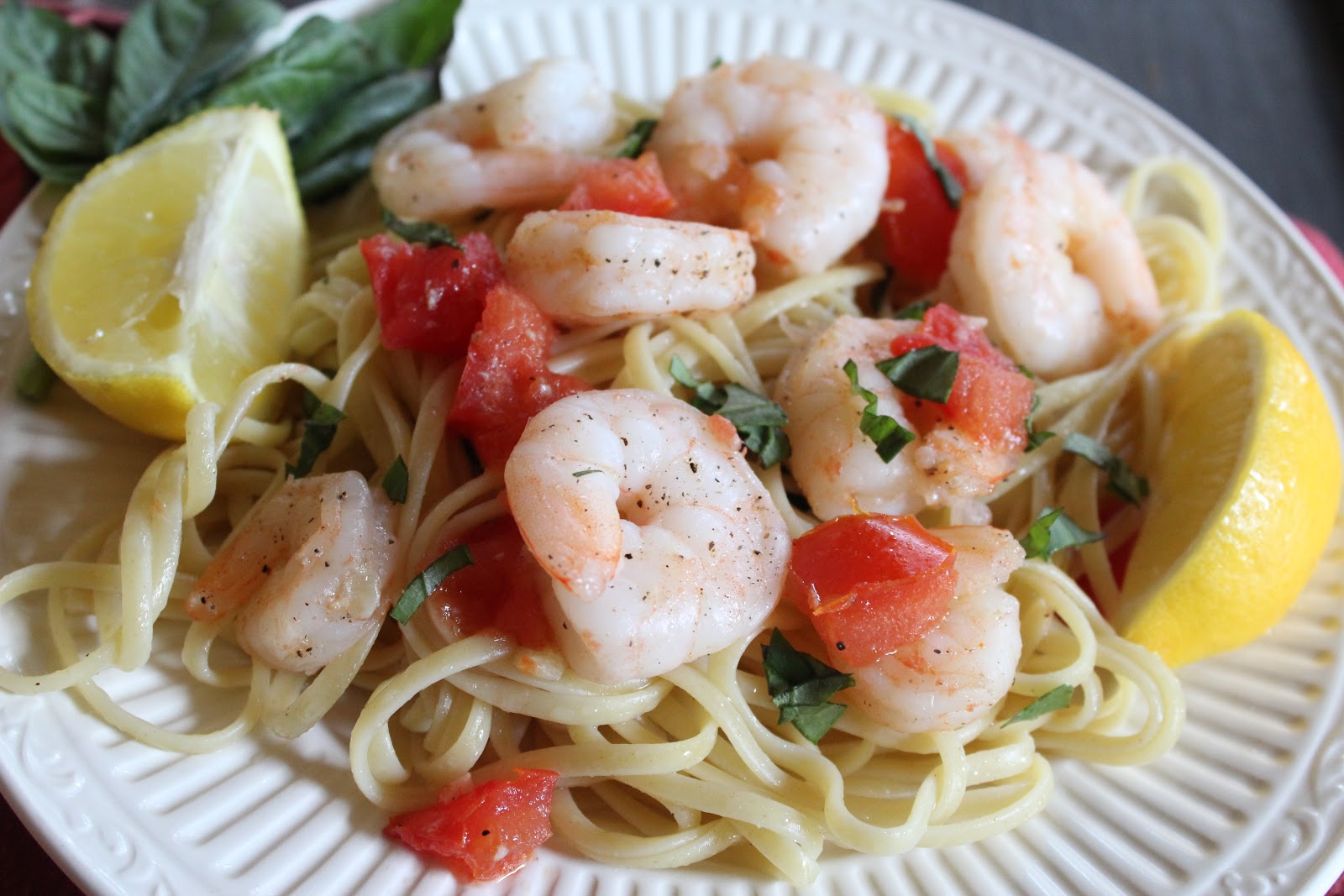 Beautifully Candid Lemon Basil Garlic Shrimp Pasta