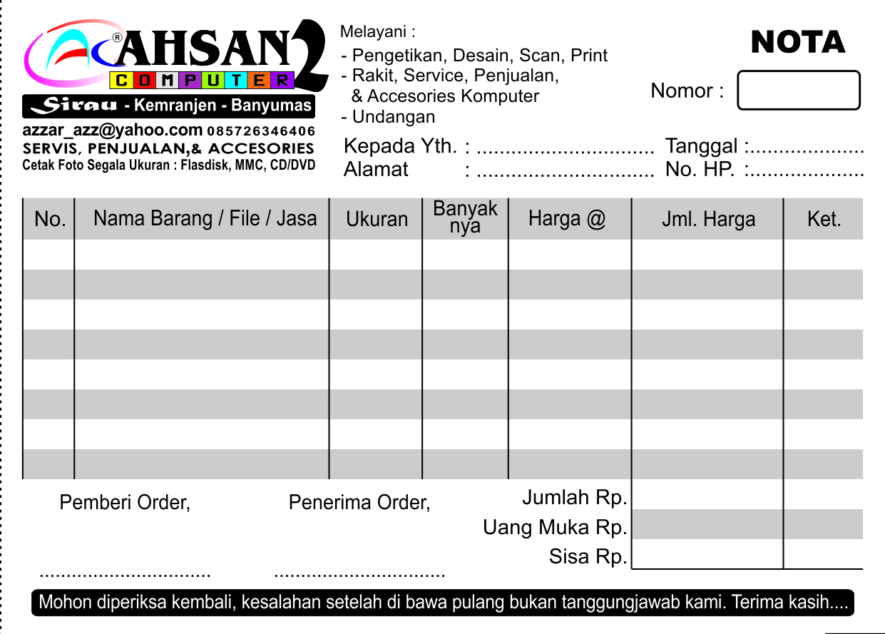  Desain  Nota  cdr Kumpulan Desain  Grafis CorelDraw