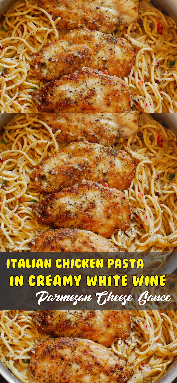 Italian Chicken Pasta in Creamy White Wine Parmesan Cheese Sauce Floats CO