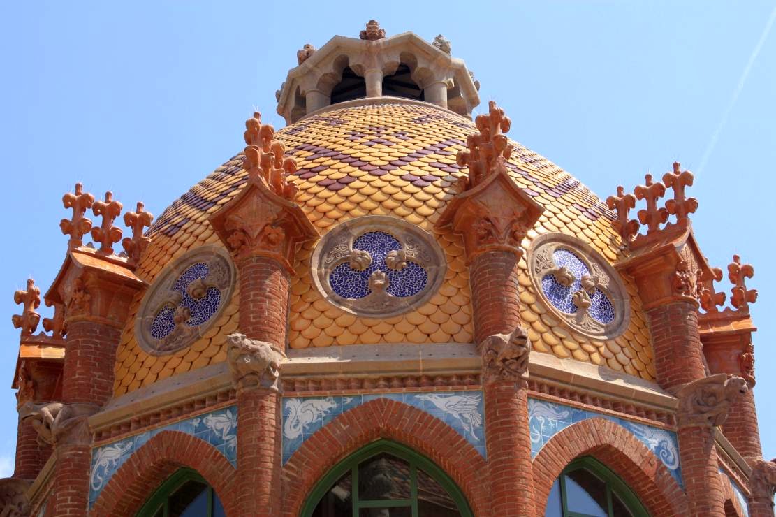 Modernist dome of Hospital de Sant Pau in Barcelona