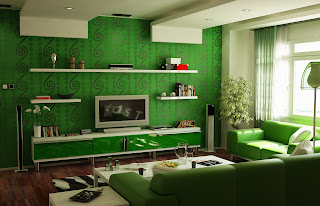 hiasan+ruang+tamu+warna+hijau Warna Hijau Ruang Keluarga