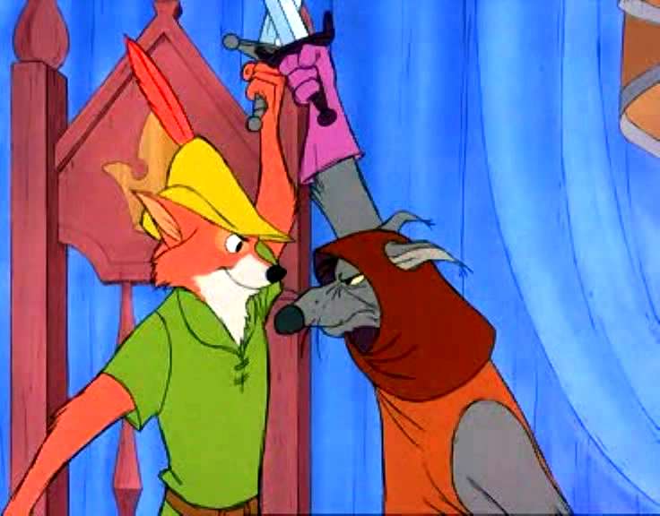 Robin Hood in swordfight Robin Hood 1973 animatedfilmreviews.filminspector.com