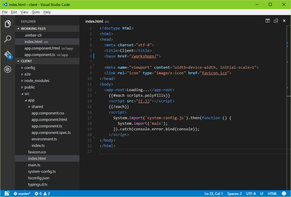 JEE Notepad: Angular 2, Wildfly, Eclipse and VS Code