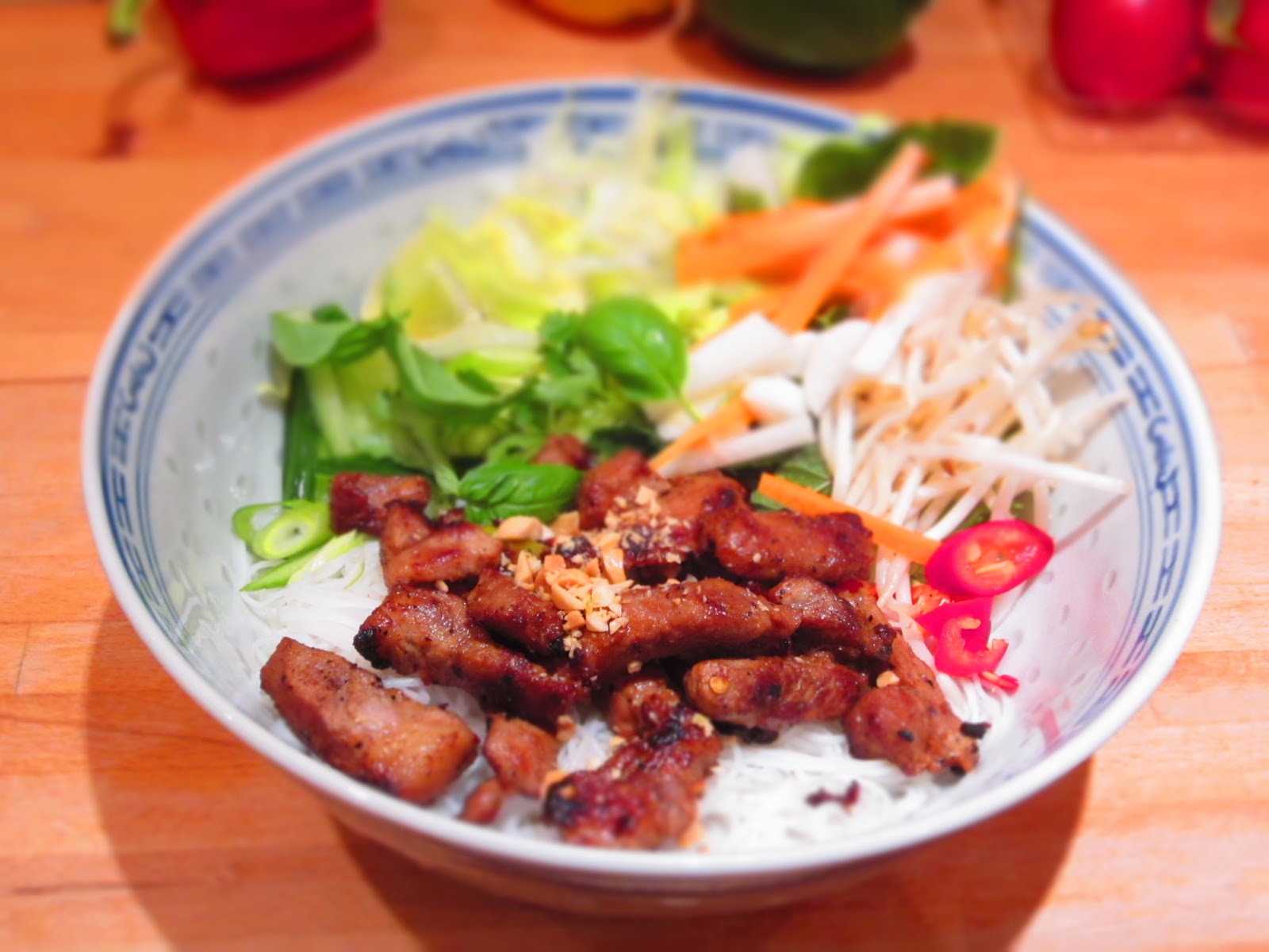 Busy Eating Bun Thit Nuong Vietnamese Grilled Pork With Vermicelli