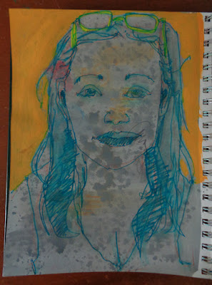 portrait of yulia tsinko by verna vogel ink & gouache in sketechbook