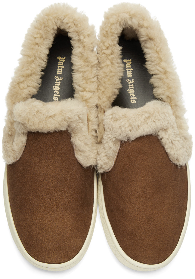 shearling slip on sneakers