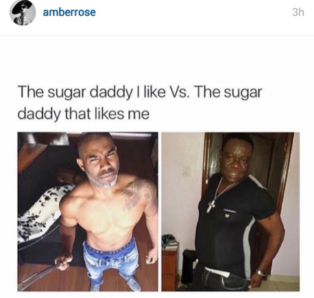 Amber rose meme on Sugar Daddies
