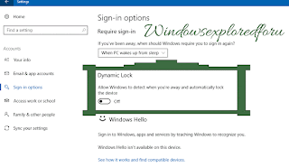 Dynamic lock in Windows 10 - How to enable or turn on dynamic lock in Windows 10 Creators Update