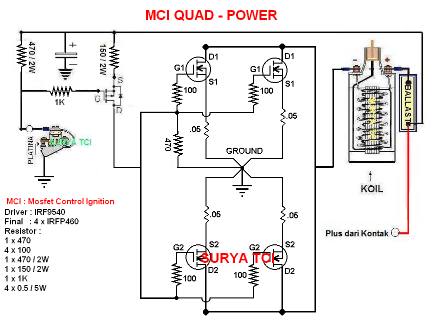 Membuat Sendiri Tci Mci Ignition Untuk Mobil Dan Motor Mci Q Power Mosfet Control Ignition Quad Power