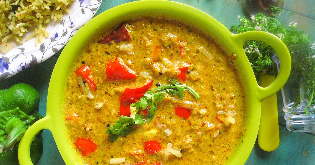 madhuri's kitchen: capsicum ka salan recipe / capsicum gravy masala