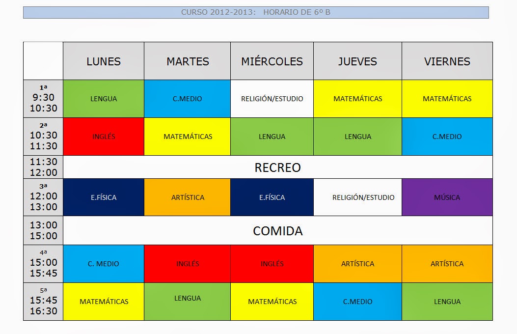 DIARIO DE CLASE HORARIOS