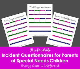 Free Incident Quesstionnaire for Parents of Special Needs Children