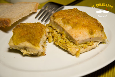 filetti di merluzzo farciti con pesto di pistacchio