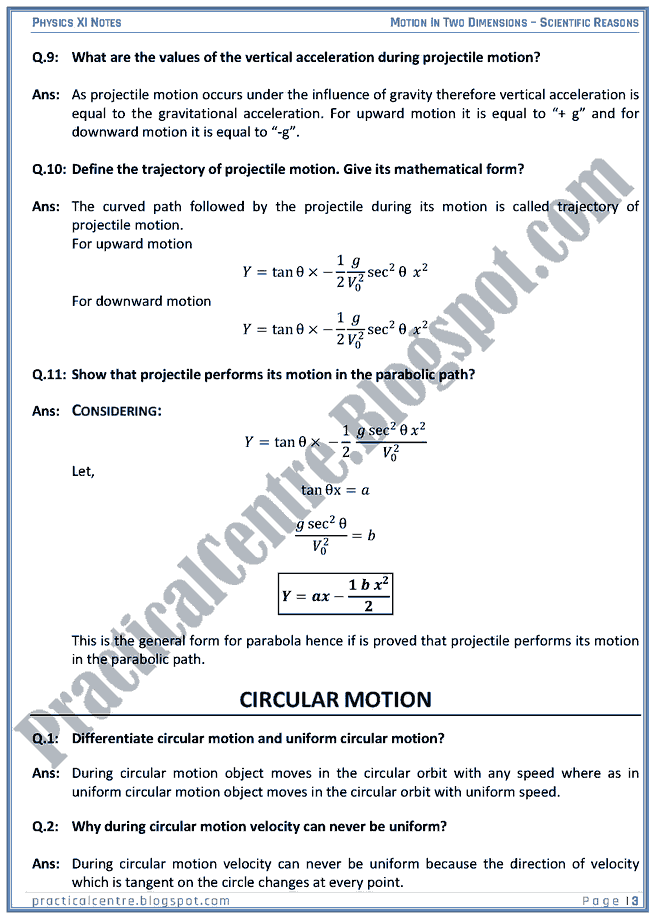 motion-and-two-dimension-scientific-reasons-physics-xi